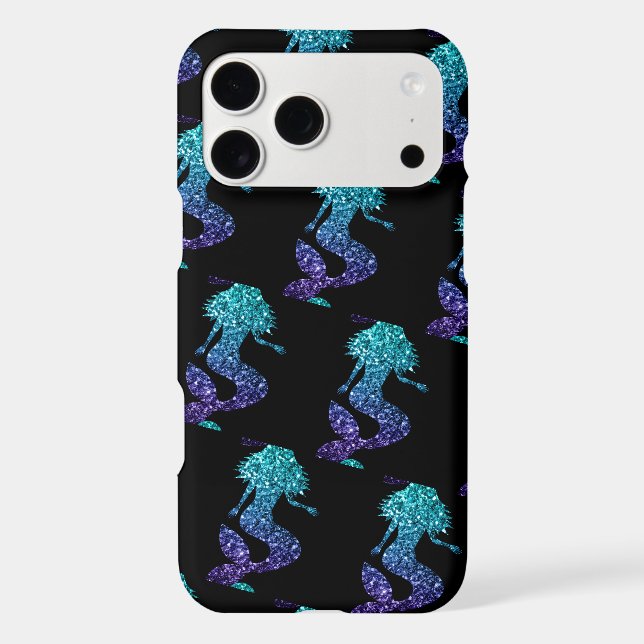 Sirène bleu aqua ombré motif noir à paillettes (Verso)