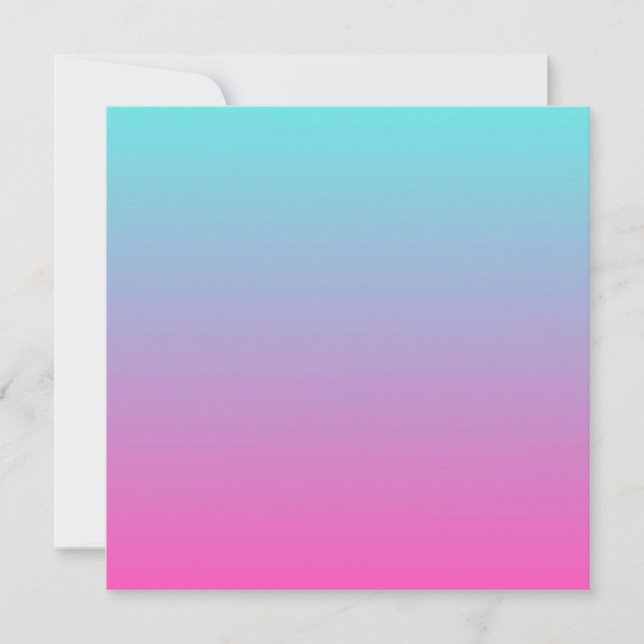 Sirène bleu et rose ombre blanc Invitation (Devant)