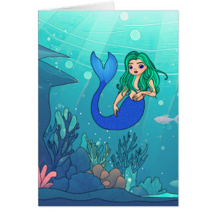 Sirène - Carte d'art 5 po x 7 po