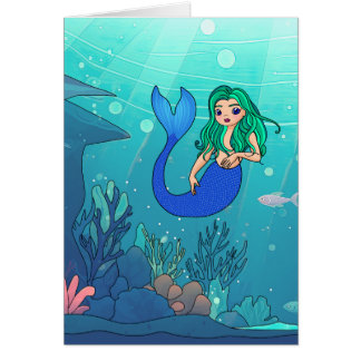 Sirène - Carte d'art 5 po x 7 po