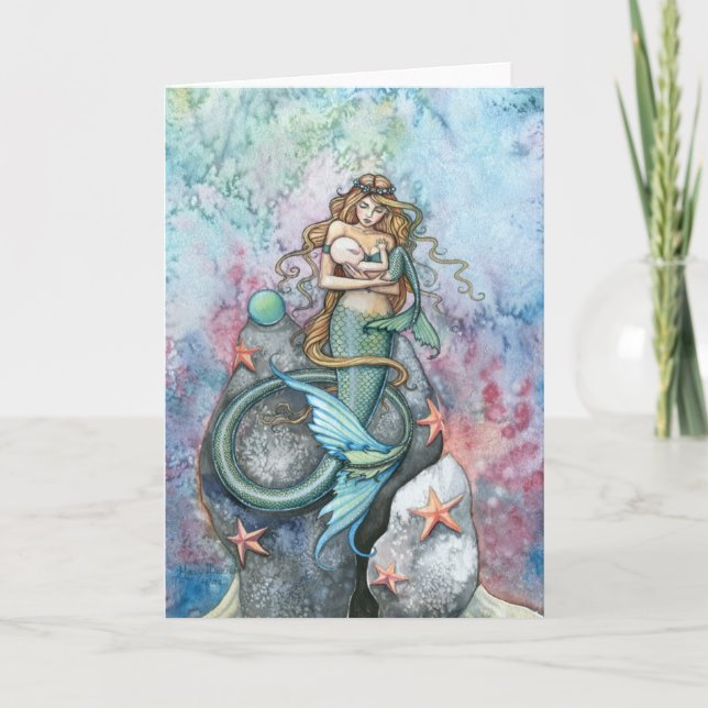 Sirène d'amour et carte de voeux éternelles de (Devant)