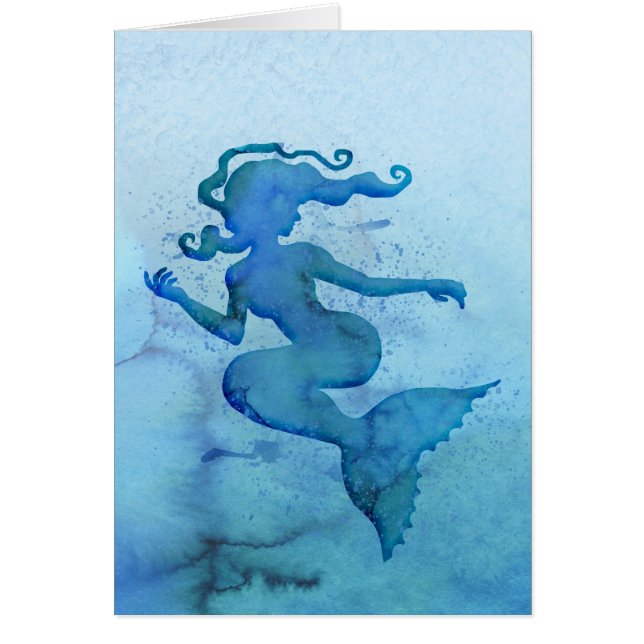Sirène d'aquarelle bleu (Devant)