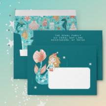 Sirène de Noël côtière Enveloppe de l'adresse
