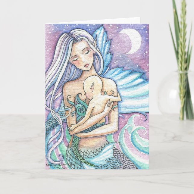 Sirène et carte de voeux pour bébés (Devant)