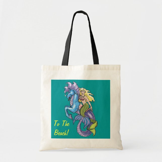 Sirène et cheval de mer au sac de plage (Devant)