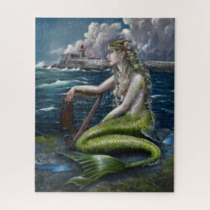 Sirène irlandaise avec puzzle de harpe