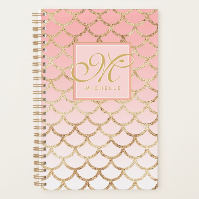 Sirène Or Pink Ombre Et Monogramme De Script (Devant)