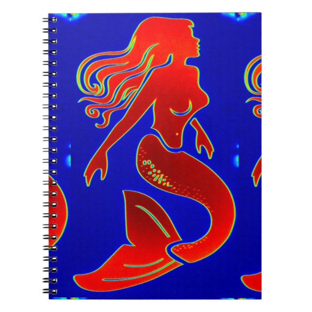 sirène rouge sur carnet bleu (Devant)