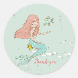 Sirène sous les autocollants de Merci de mer