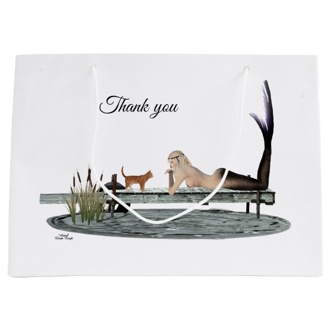 Sirène Sur Plage Dock Sac Cadeau (Devant)