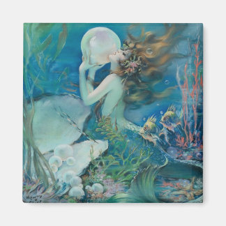 Sirène vintage avec aimant perle