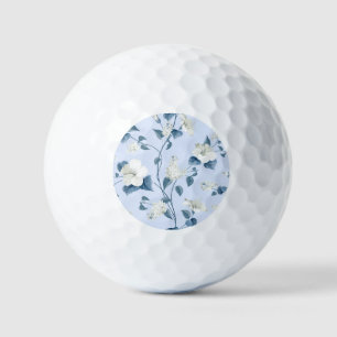 Siringa, hibiscus flowers, fabric pattern. golf balls