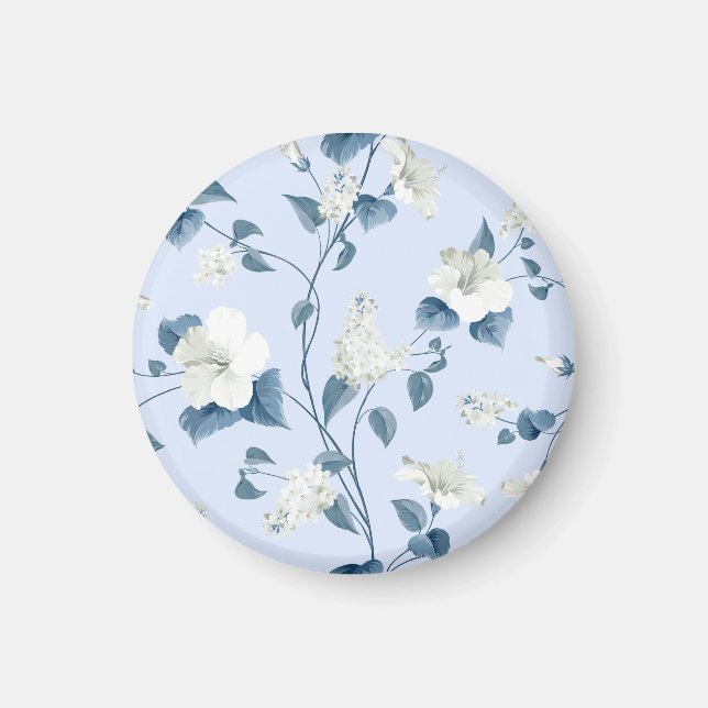 Siringa, hibiscus flowers, fabric pattern. magnet (Front)