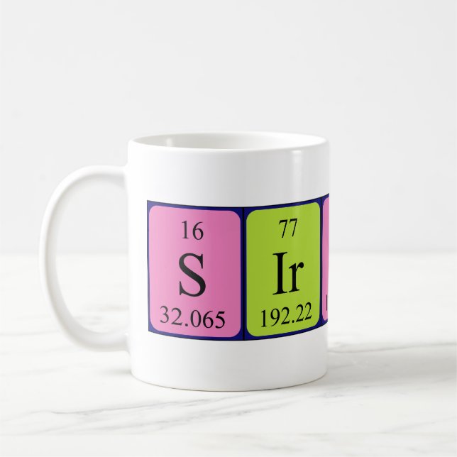 Sirius periodic table name mug 1 (Left)