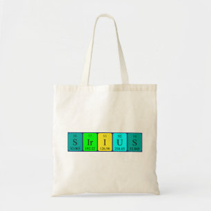 Sirius periodic table name tote bag 2