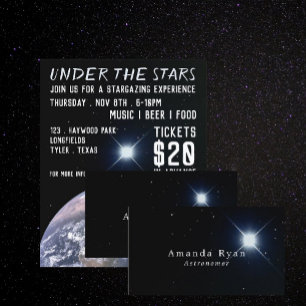 Sirius Star & Earth, Planetarium Event Advertising Flyer
