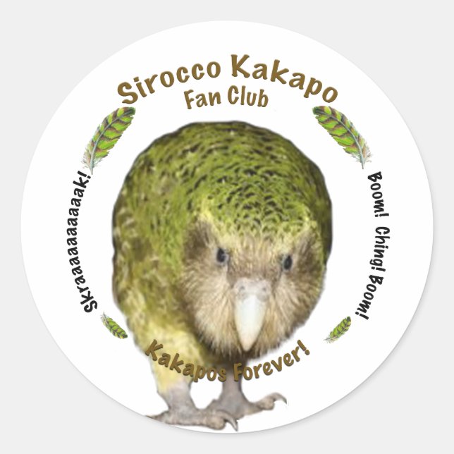 Sirocco Kakapo Fan Club Classic Round Sticker (Front)