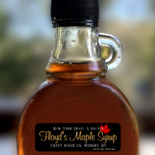 Sirop d'érable Adresse de retour Étiquette Feuille