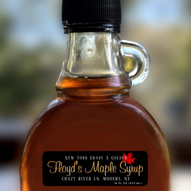 Sirop d'érable Adresse de retour Étiquette Feuille (Créateur téléchargé)