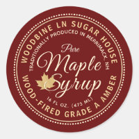 Sirop d'érable au bois sur Étiquette rouge modifia