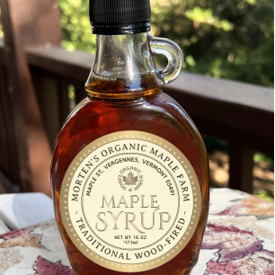 Sirop d'érable biologique Étiquette traditionnel à
