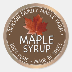 Sirop d'érable Étiquette 100% PUR - FABRIQUÉ PAR D