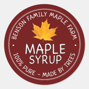 Sirop d'érable Étiquette 100% PUR - FABRIQUÉ PAR D