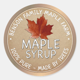 Sirop d'érable Étiquette 100% PUR - FABRIQUÉ PAR D