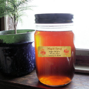 Sirop d'érable Feuille Étiquette petit