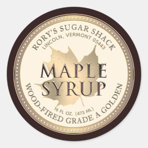 Sirop d'érable Maple Leaf en or Étiquette modifiab