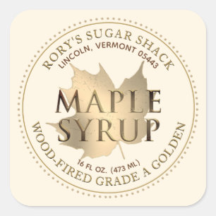 Sirop d'érable Maple Leaf en or Étiquette modifiab
