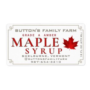 Sirop d'érable Rouge sucre Feuille d'érable et fro
