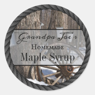 Sirop maison personnalisé Étiquette rustique