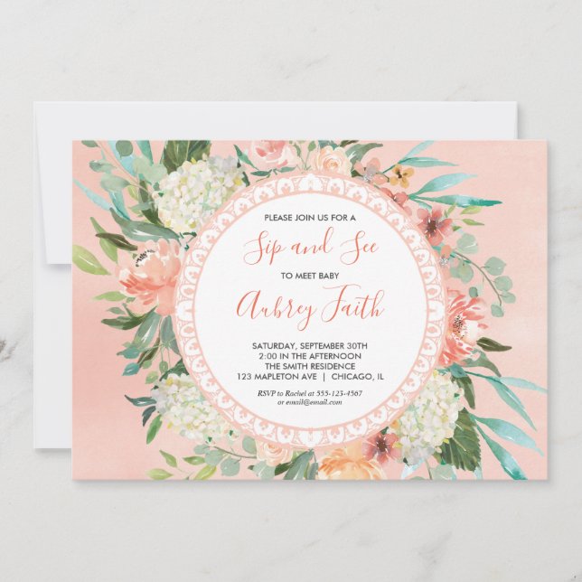 Sirotez et voyez des invitations pour les petites  (Devant)