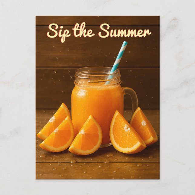 Sirotez l'été - Carte postale de jus d'orange (Devant)