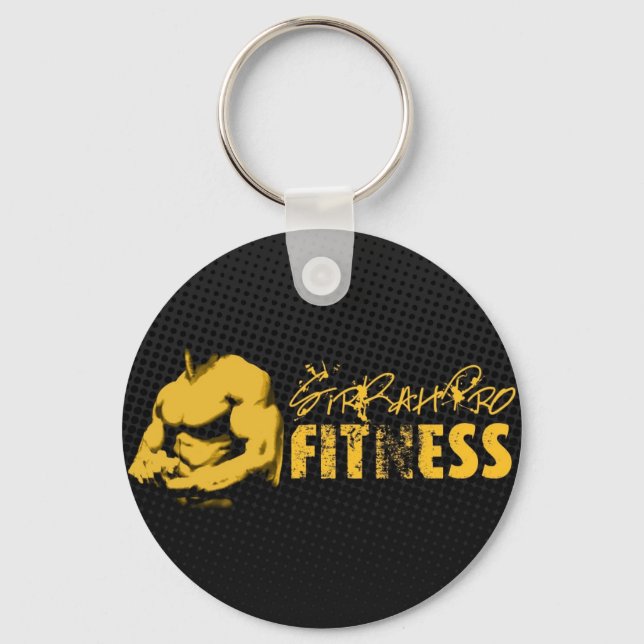 SirRahPro Fitness Black / Gold Keychain (Front)