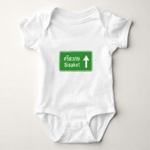 Sisaket Ahead ⚠ Thai Highway Traffic Sign ⚠ Baby Bodysuit