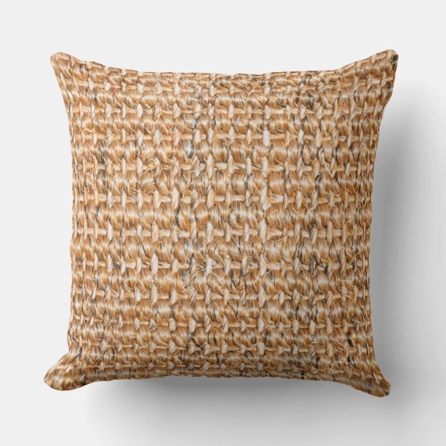 Sisal carpet pattern throw pillow (Front)