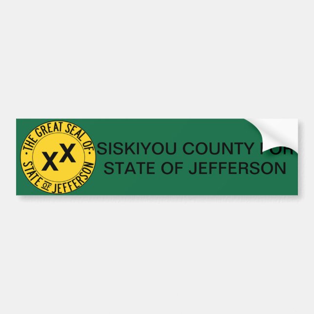 Siskiyou County for State of Jefferson sticker (Front)