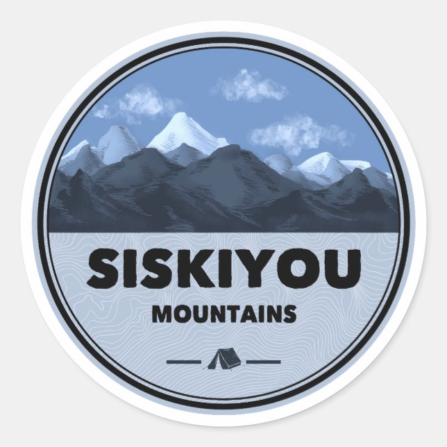 Siskiyou Mountains California Camping Classic Round Sticker (Front)