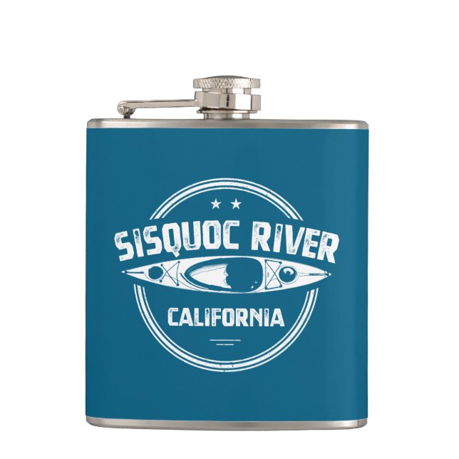 Sisquoc River California Kayaking Hip Flask (Front)