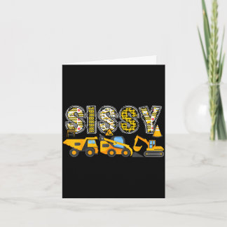 Sissy construction excavator kids matching family  card