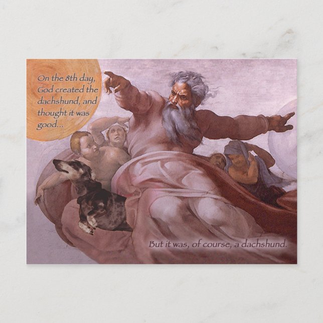 Sistene Dachshund Postcard (Front)