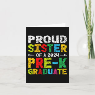 Sister 2024 Pre-k Graduate Family Matching Graduat Card
