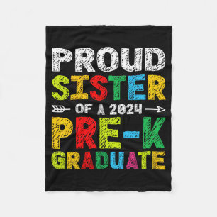 Sister 2024 Pre-k Graduate Family Matching Graduat Fleece Blanket