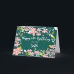 Sister 24th Birthday Green Flowers Card<br><div class="desc">Now that she will be turning twenty-four soon,  you dearest sister deserves this beautiful card to celebrate her wonder and uniqueness on her 24th birthday.</div>