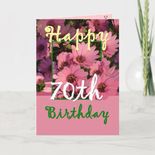 SISTER - 70th Birthday with Pink Daisy Flowers Card