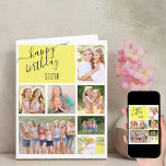 Sister 7 Photo Collage Personalized Birthday Card<br><div class="desc">Personalized birthday card for your sister (editable). The photo template is ready for you to add 7 of your favourite photos and you can also edit "SISTER" if you prefer to say twin sister, big sister or her name, for example. Inside, the card reads "happy birthday" and you also have...</div>