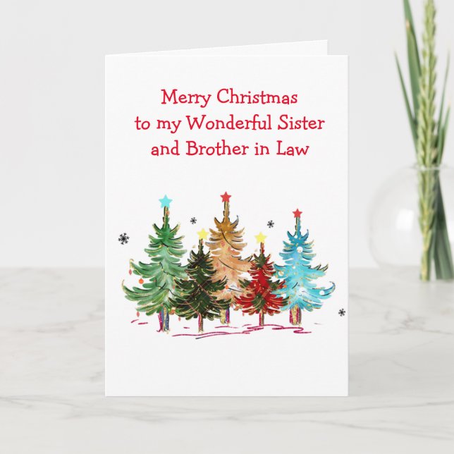 Sister and Brother in Law Christmas Greeting Card (Front)