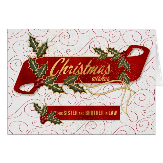 Sister and Brother in Law Christmas Holly Berries (Front Horizontal)